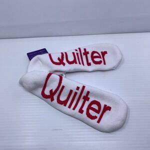 Notes to Self Unisex Large White I Am A Quilter Affirmation Ankle Socks NWT